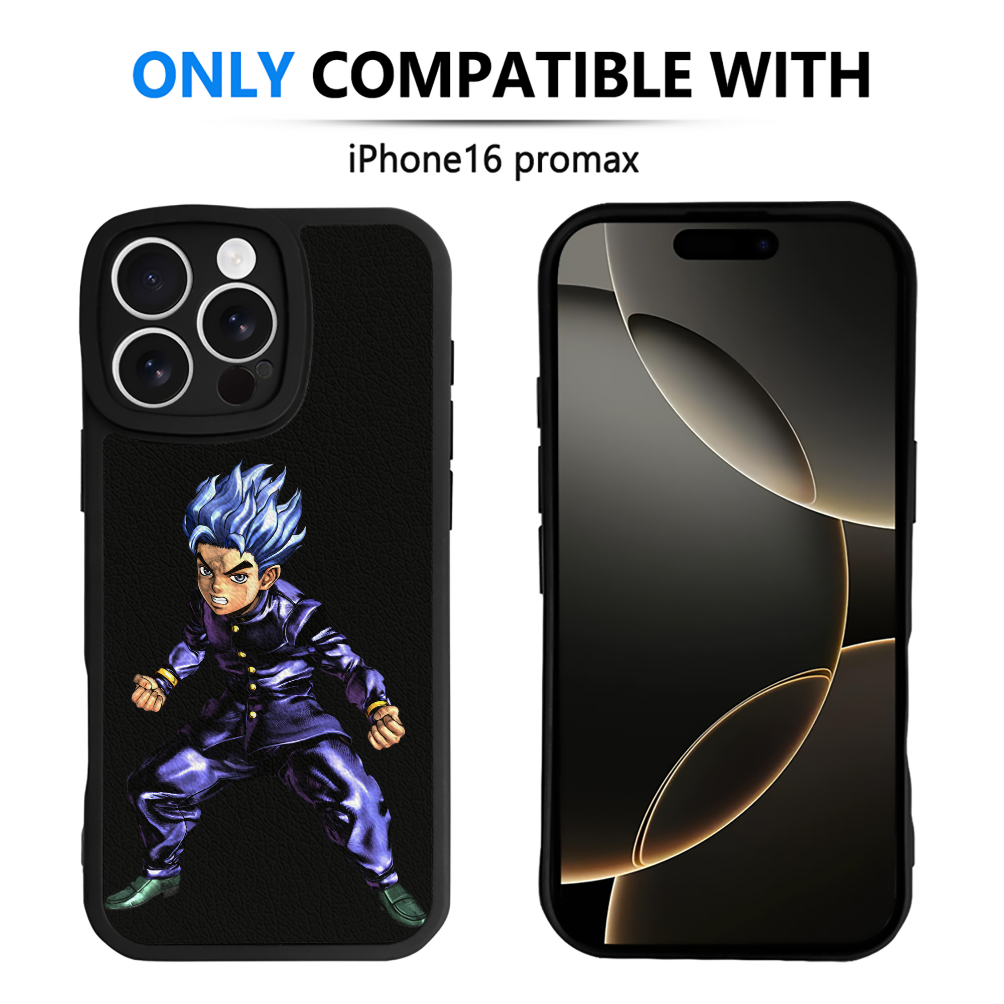 （画像用） ジョジョの奇妙な冒険 広瀨康一 JoJo's Bizarre Adventure Hirose Koichi 【iPhone 16シリーズ対応】シリコンスマホケース（レザー調） 材質：シリコン